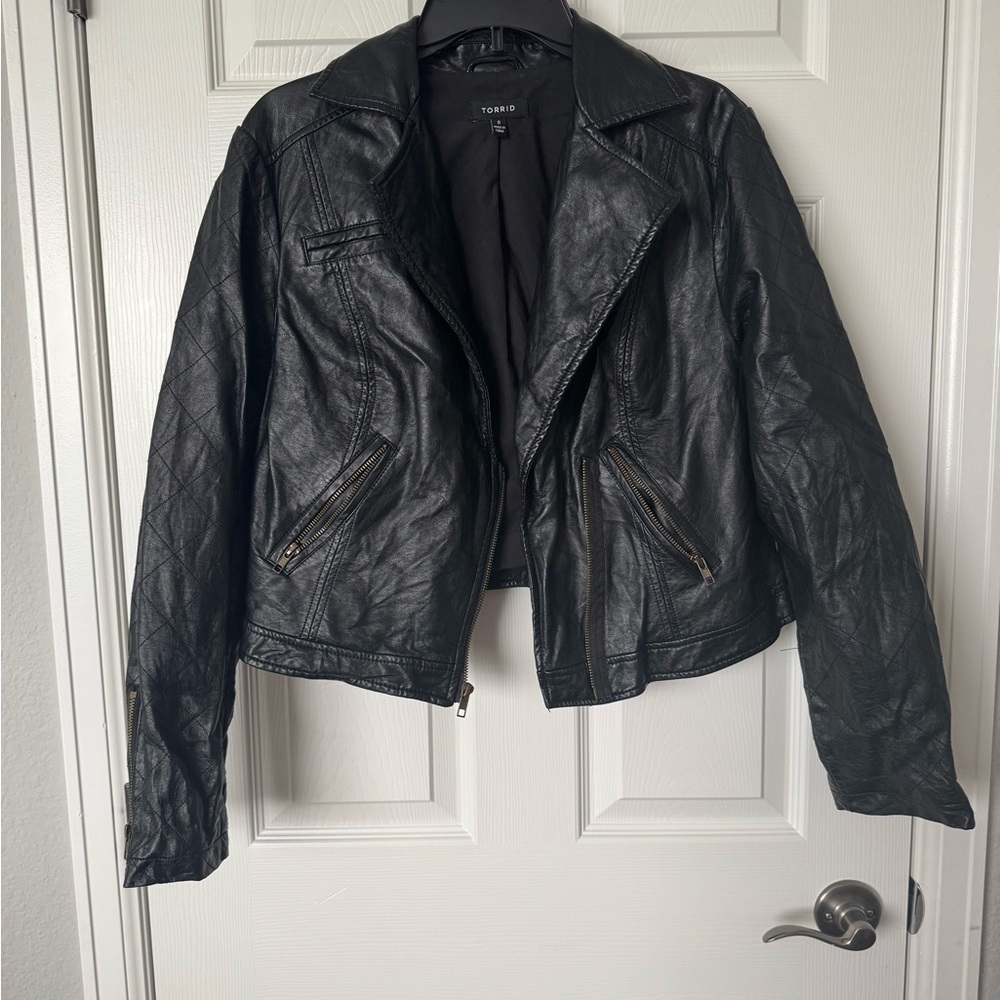 Torrid Black Leather Moto Jacket